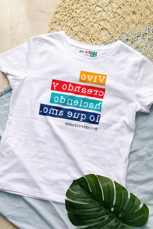 Camisetas con frases motivacionales | Vivo creando  haciendo lo que amo